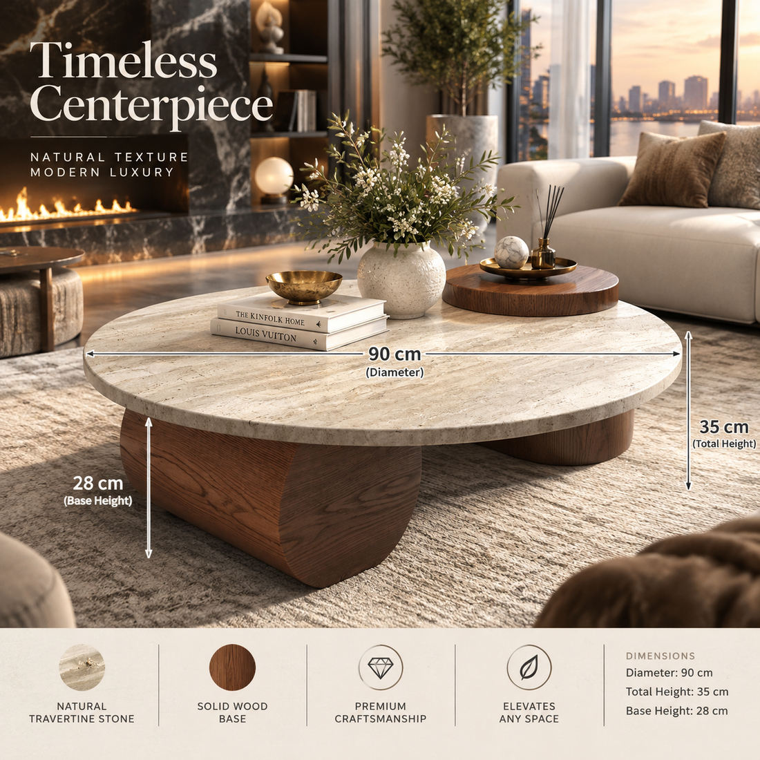 Round Wood Coffee Table