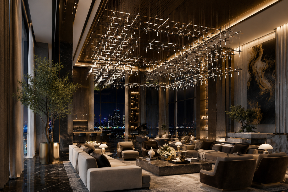 Modern Multi-Head LED Chandelier with Alloy Frame