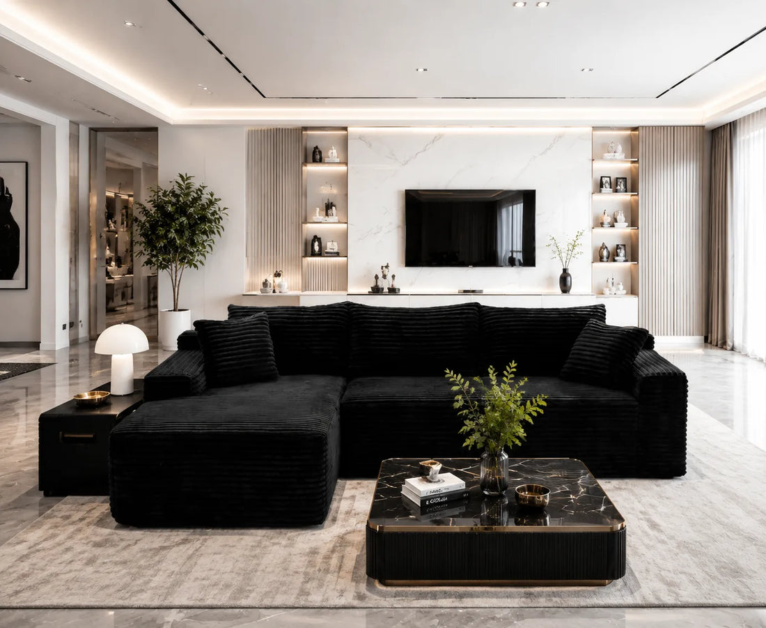 Cloud-Style Corduroy Sectional Sofa