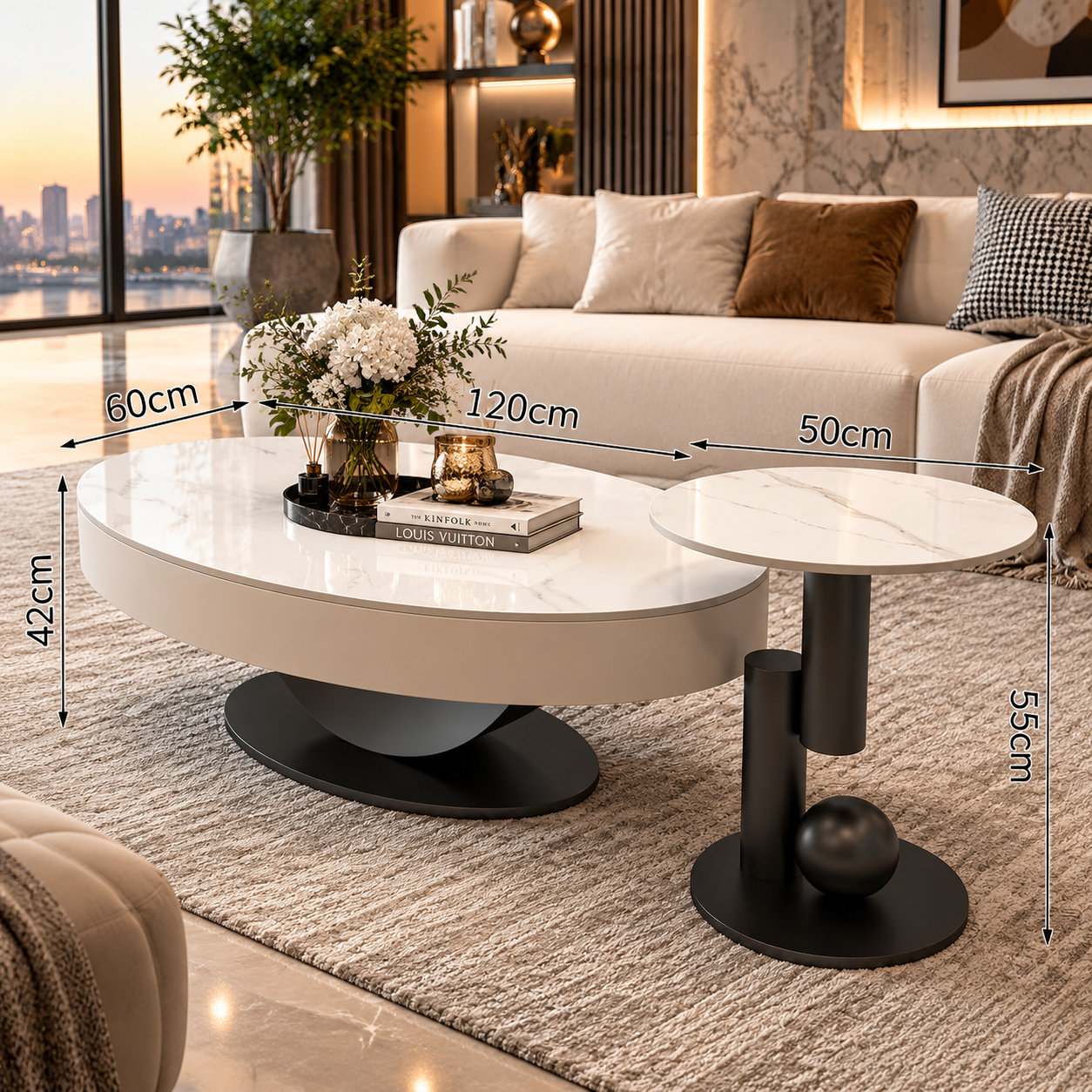 Nordic Oval Side Coffee Table
