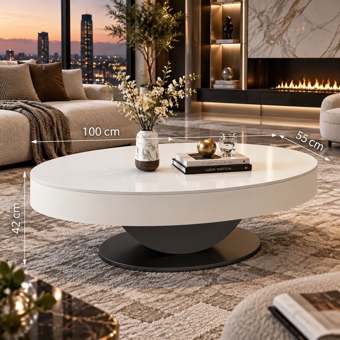 Nordic Oval Side Coffee Table