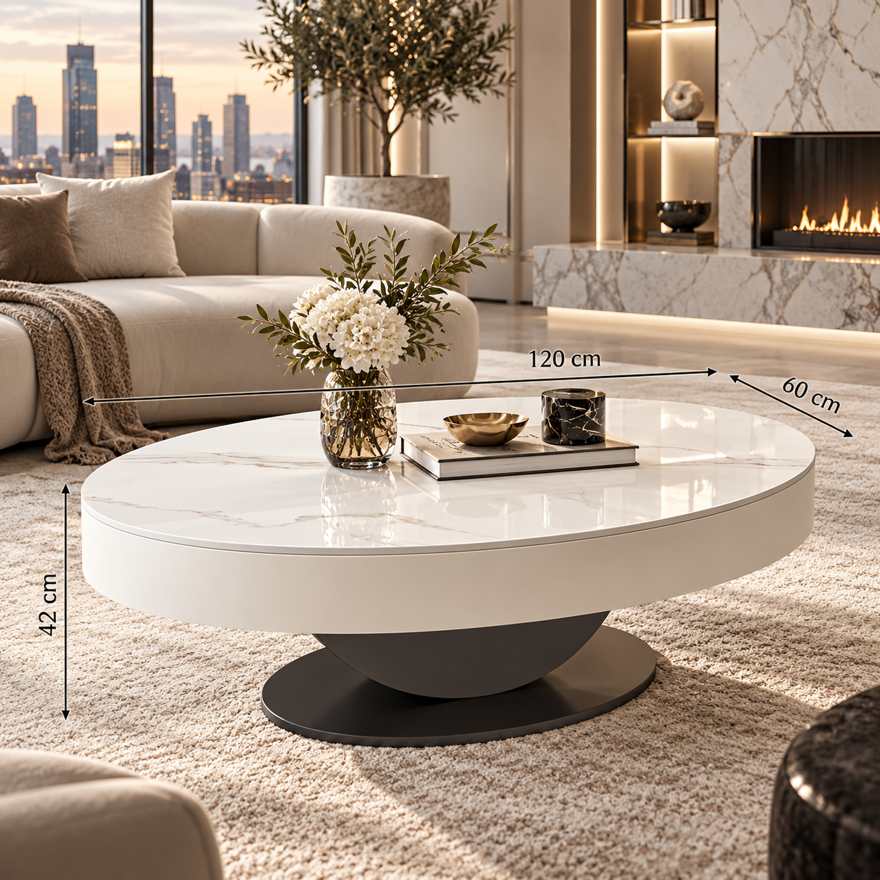 Nordic Oval Side Coffee Table