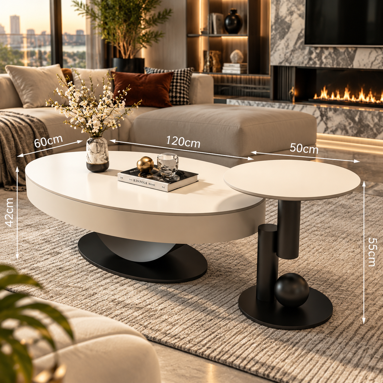 Nordic Oval Side Coffee Table
