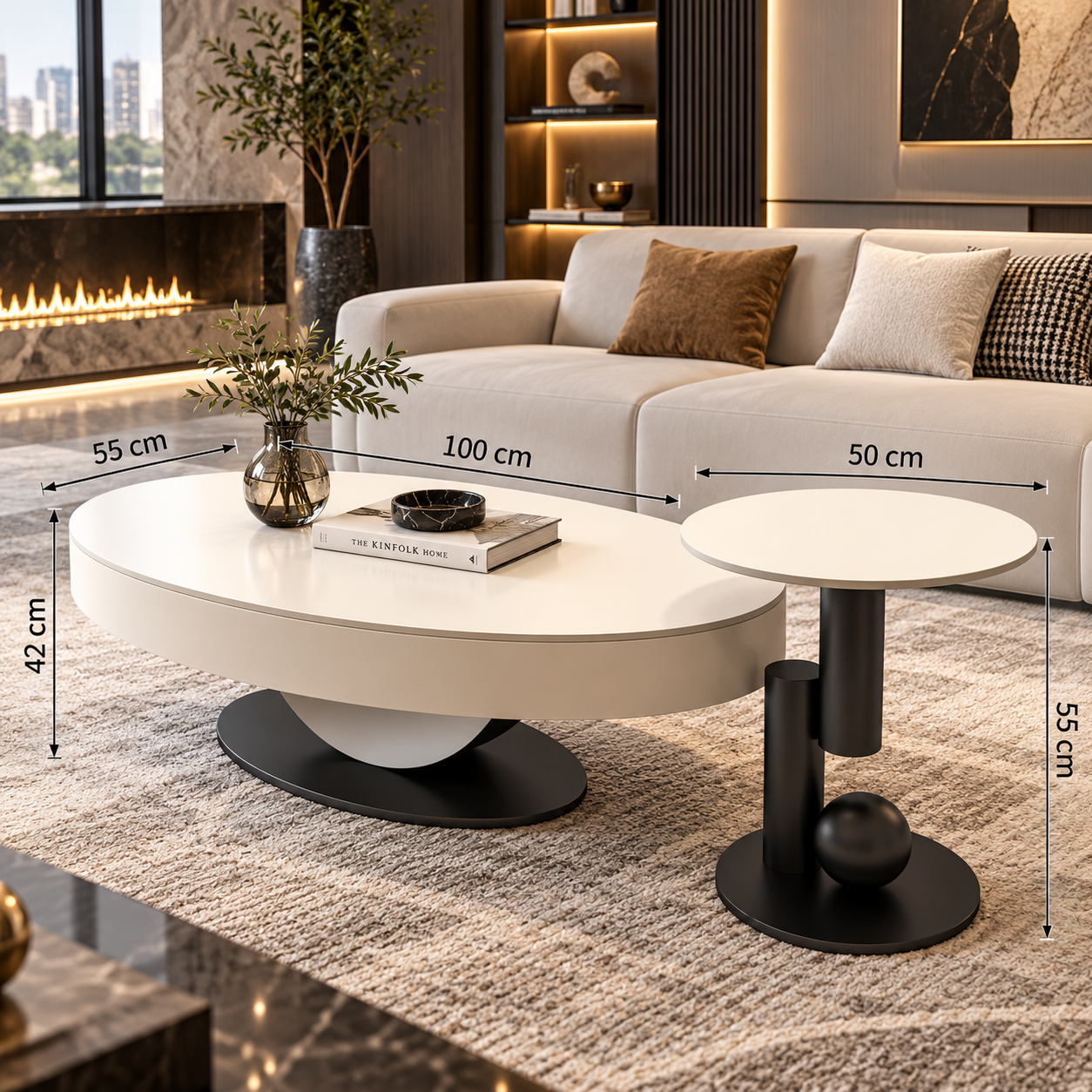 Nordic Oval Side Coffee Table