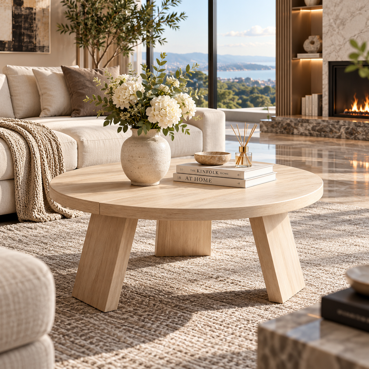 Modern Round Wood Coffee Table