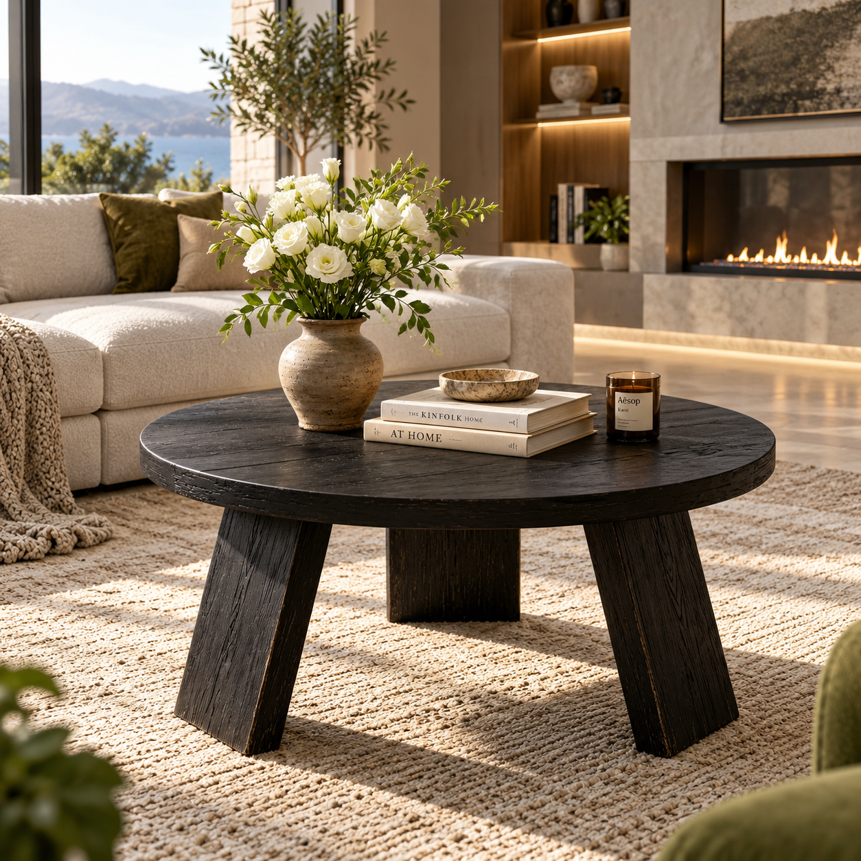 Modern Round Wood Coffee Table