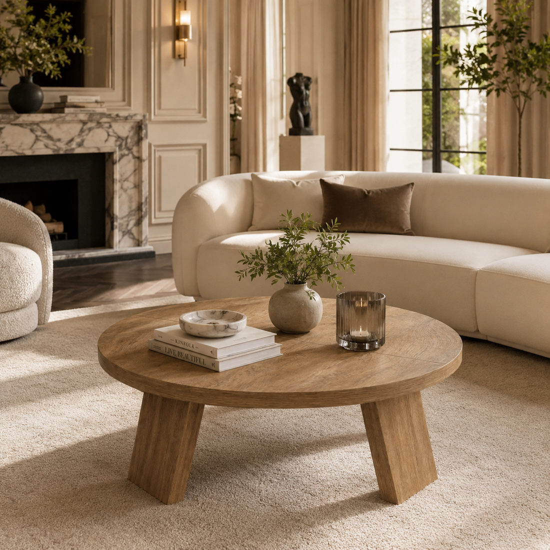 Modern Round Wood Coffee Table