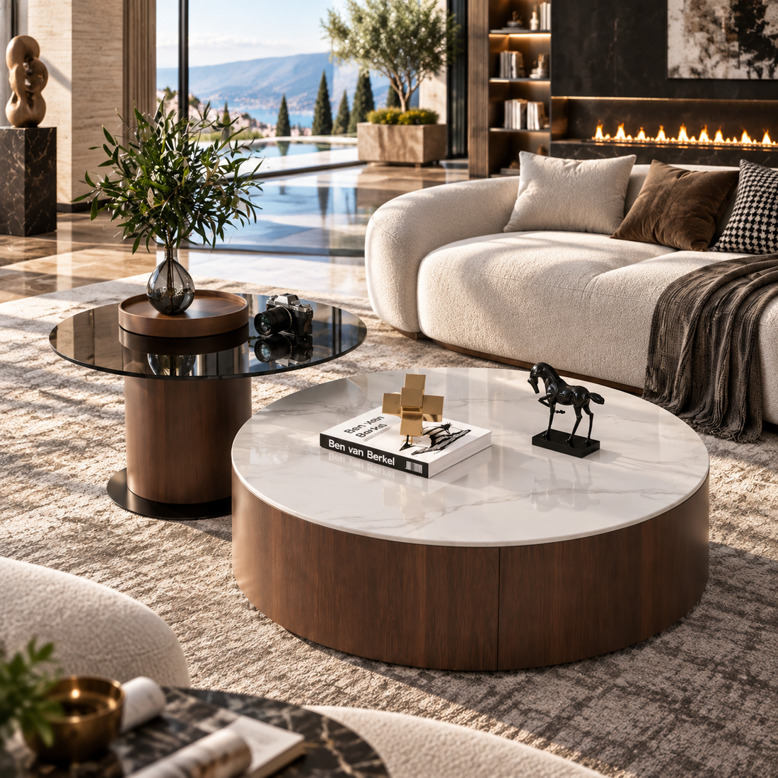 Modern Round Wooden Coffee Table
