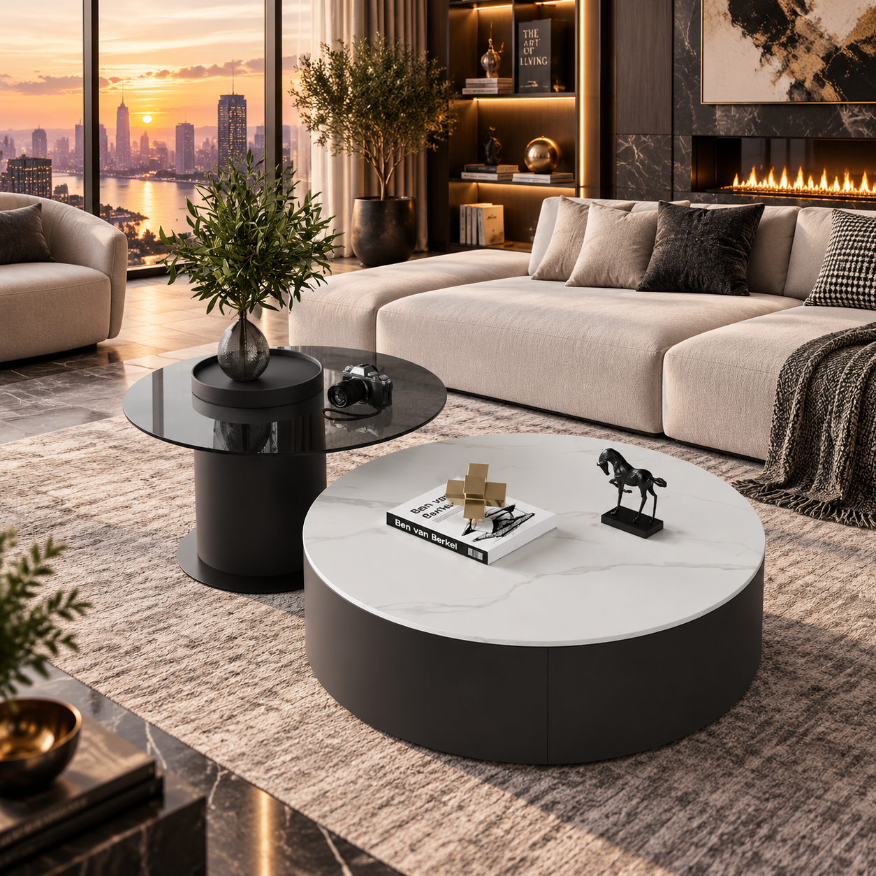 Modern Round Wooden Coffee Table