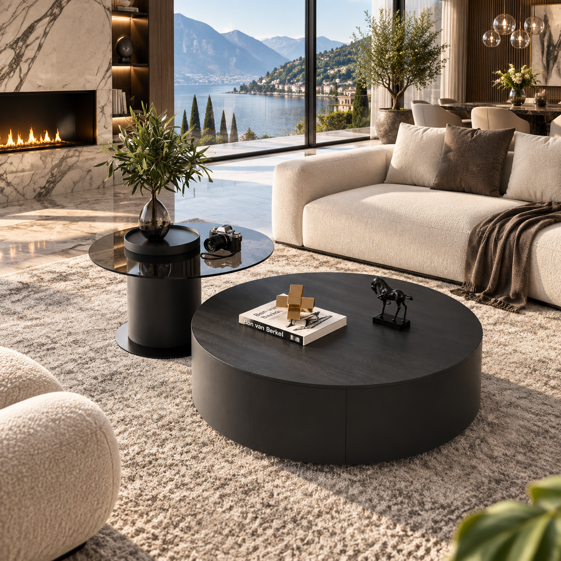 Modern Round Wooden Coffee Table