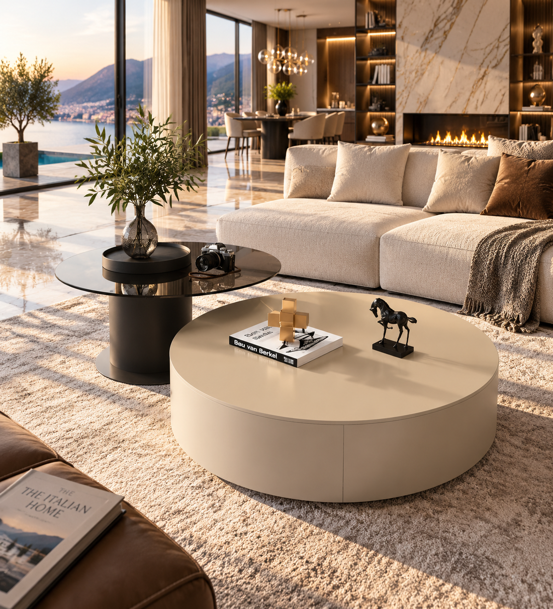 Modern Round Wooden Coffee Table