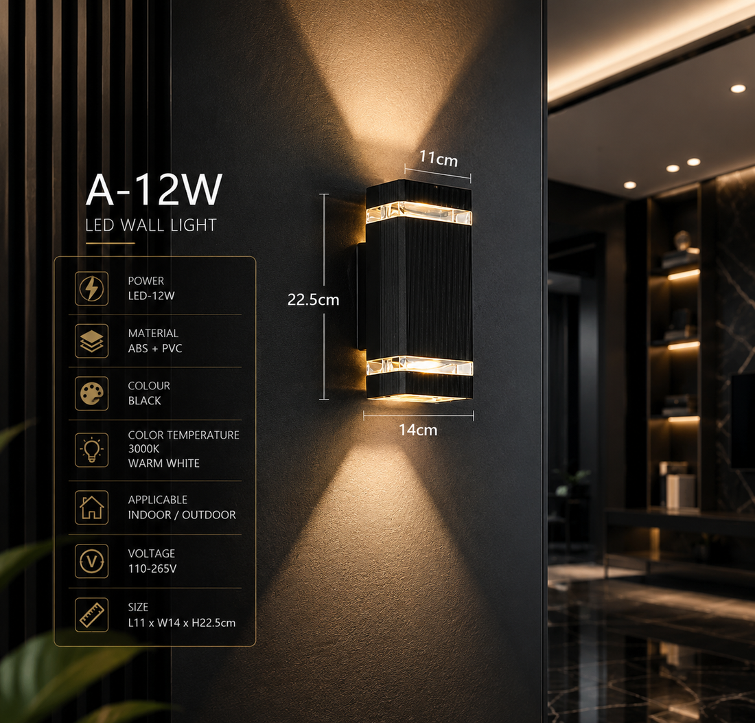 LED Outdoor Wall Light – IP65 Waterproof ABS, Modern Style, 4 Models