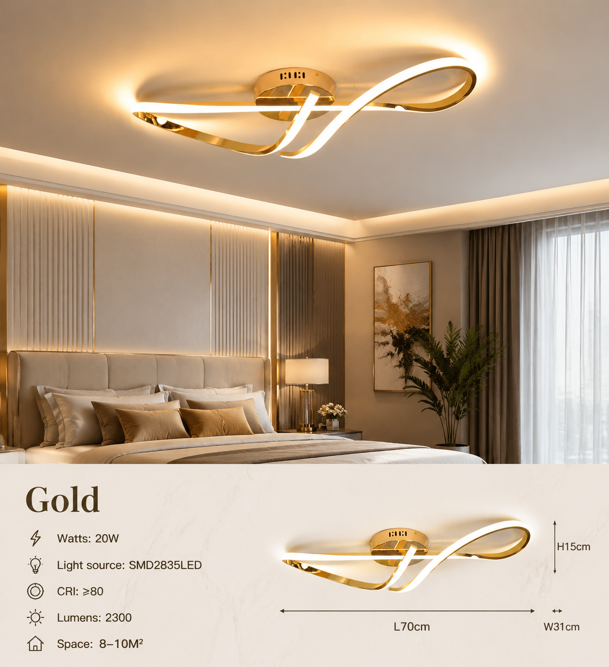 Polished Chrome Semi-Flush LED Ceiling Chandelier