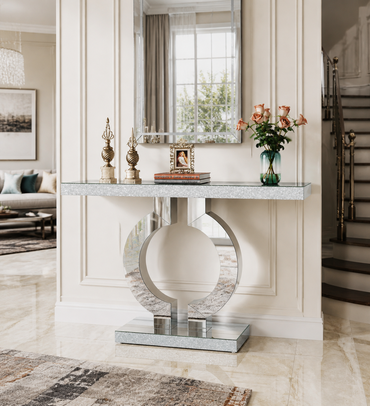 Modern Mirrored Console Table