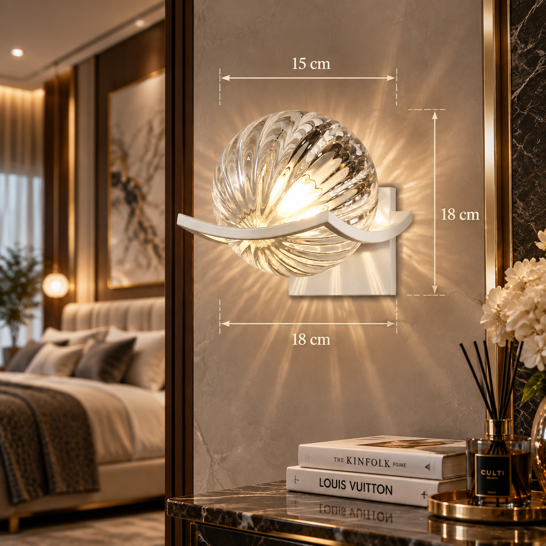 Post-Modern Glass Shade Wall Sconce