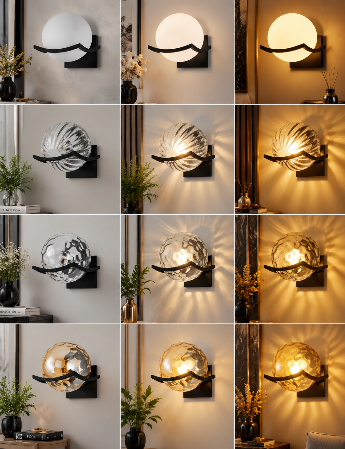 Post-Modern Glass Shade Wall Sconce