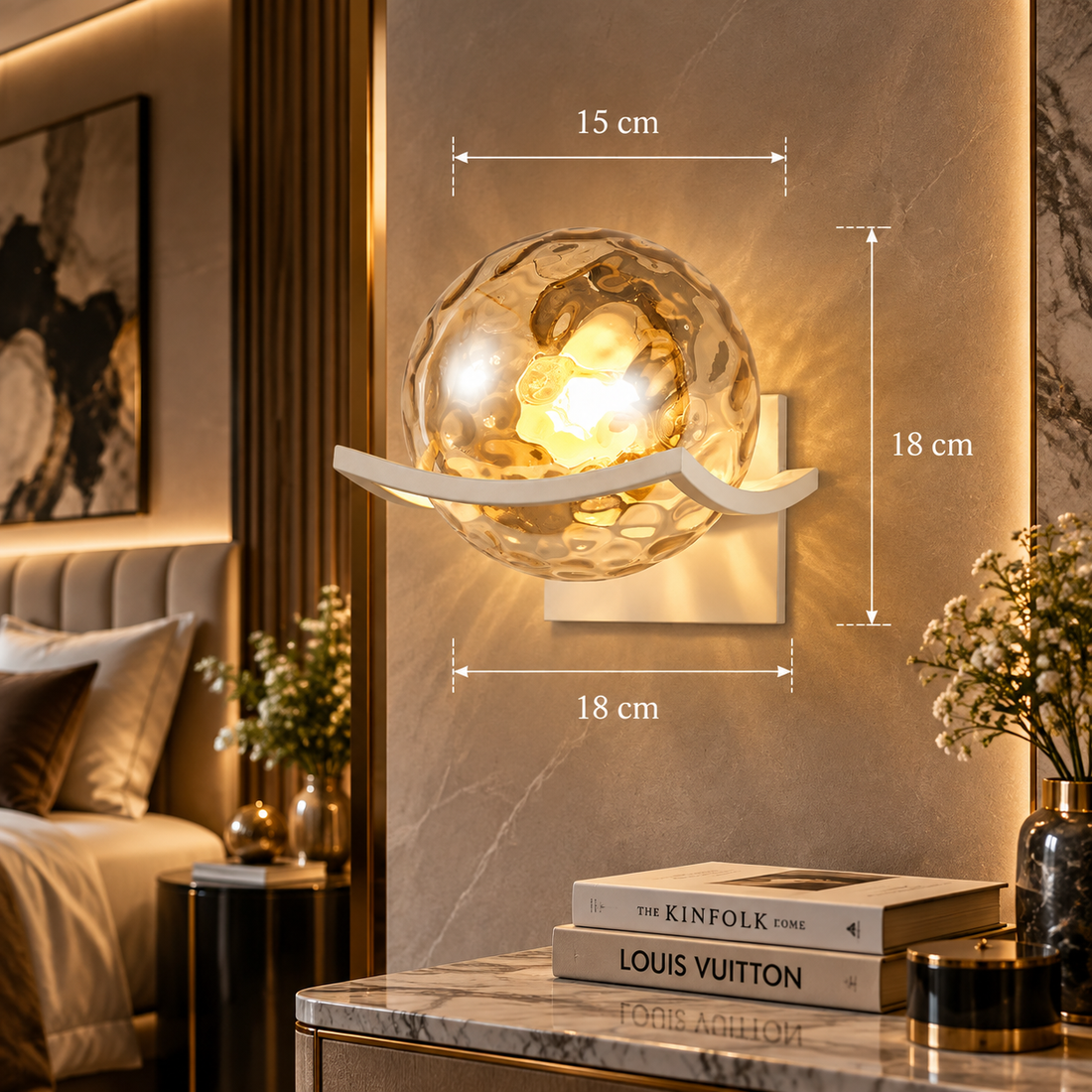 Post-Modern Glass Shade Wall Sconce