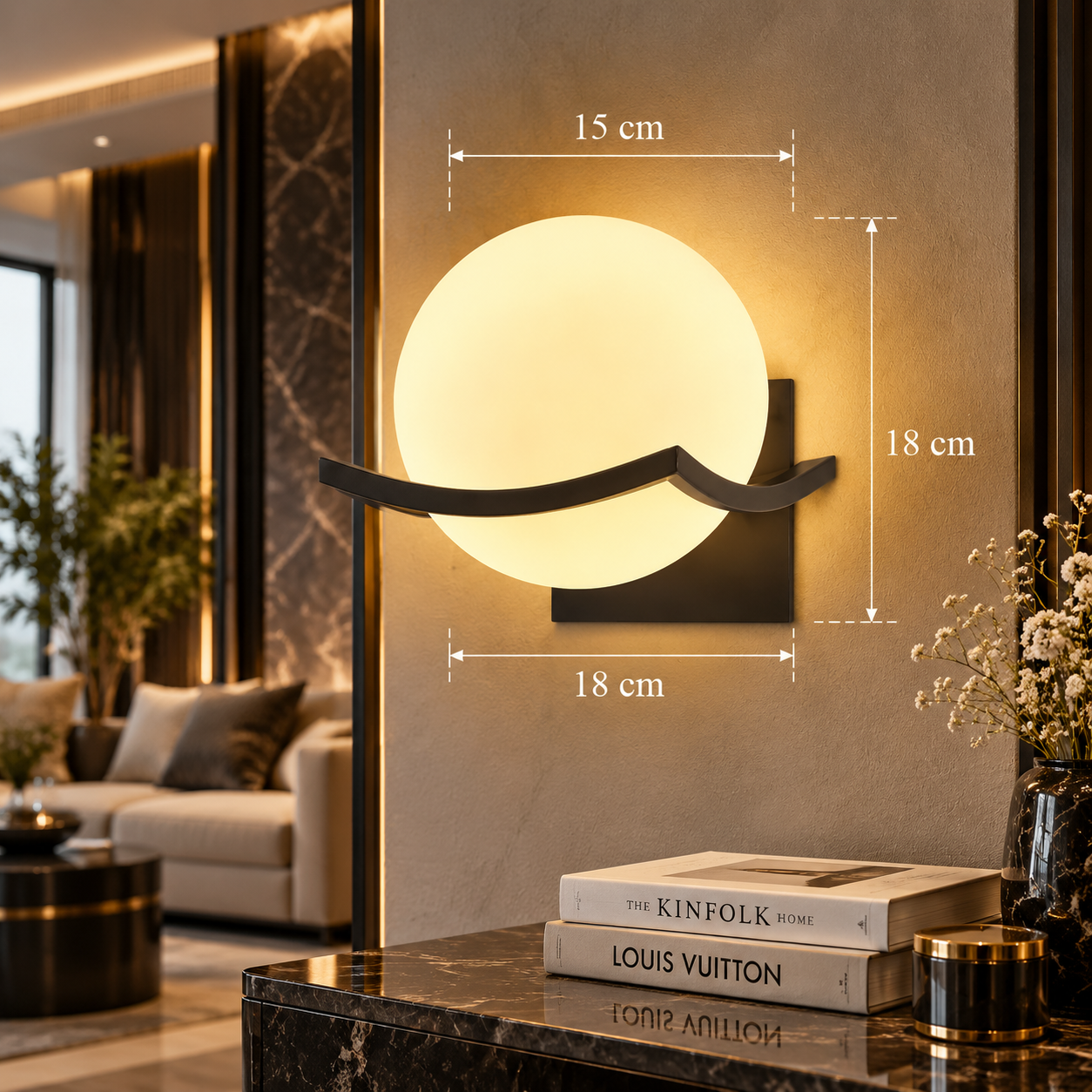 Post-Modern Glass Shade Wall Sconce