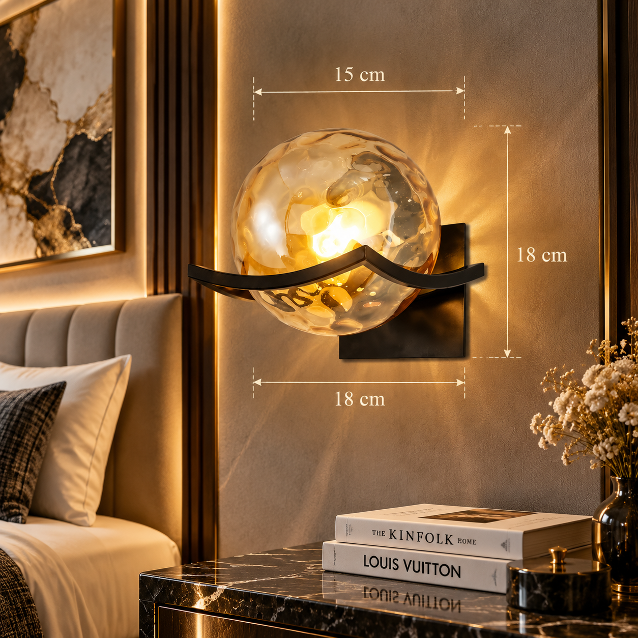 Post-Modern Glass Shade Wall Sconce