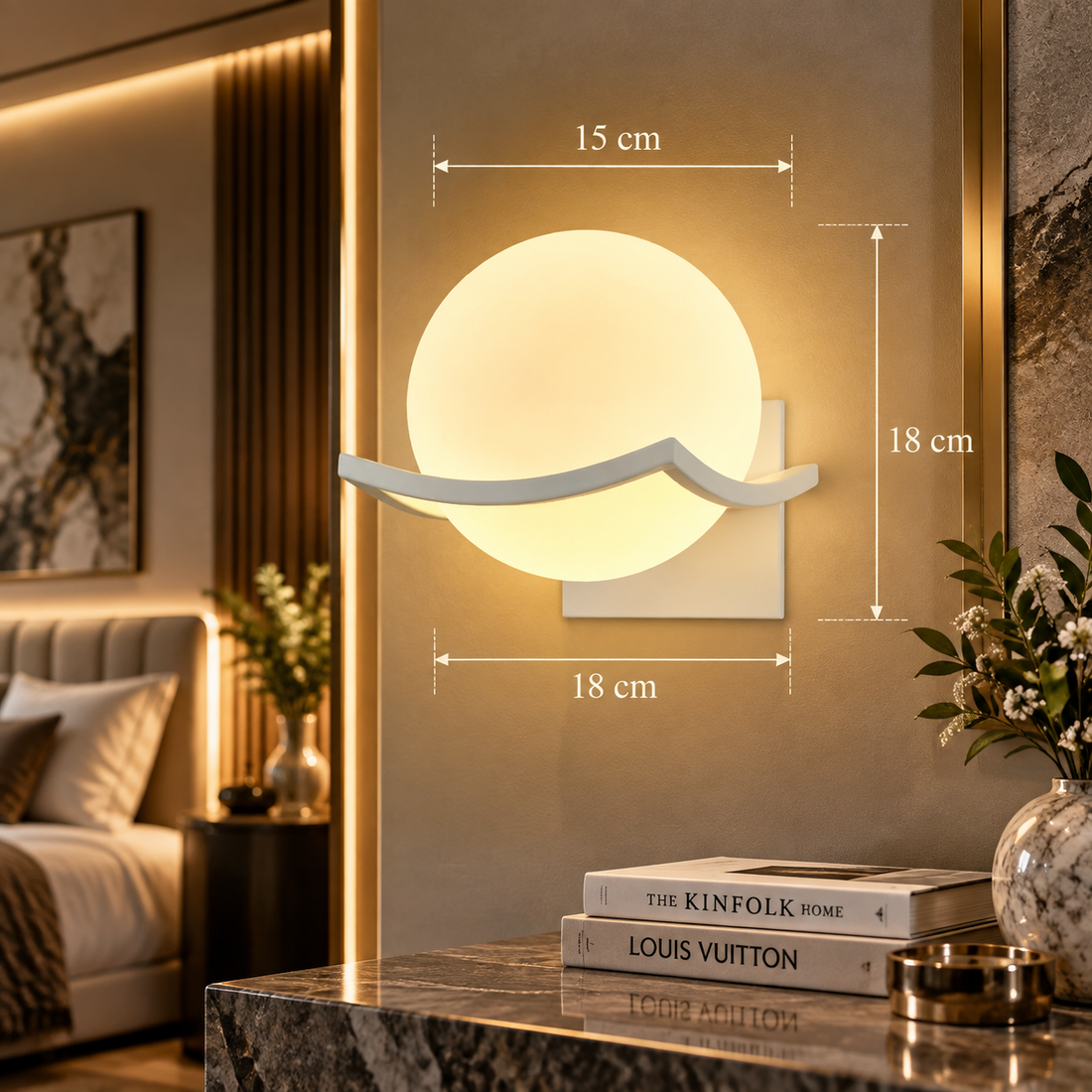 Post-Modern Glass Shade Wall Sconce
