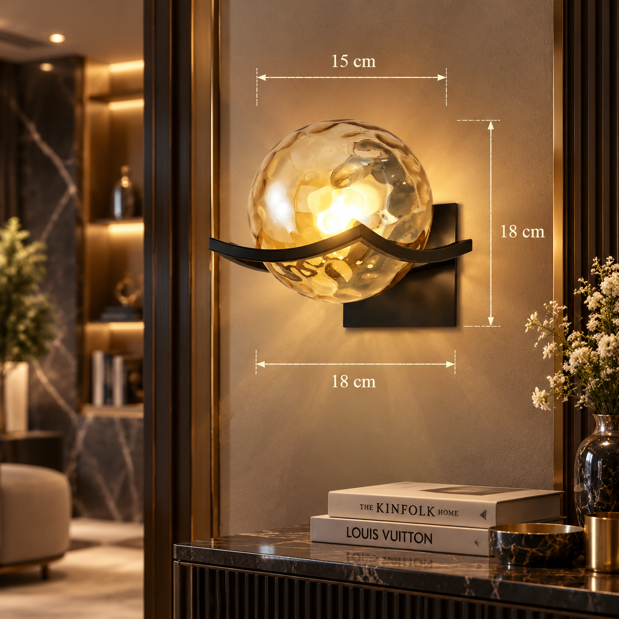Post-Modern Glass Shade Wall Sconce