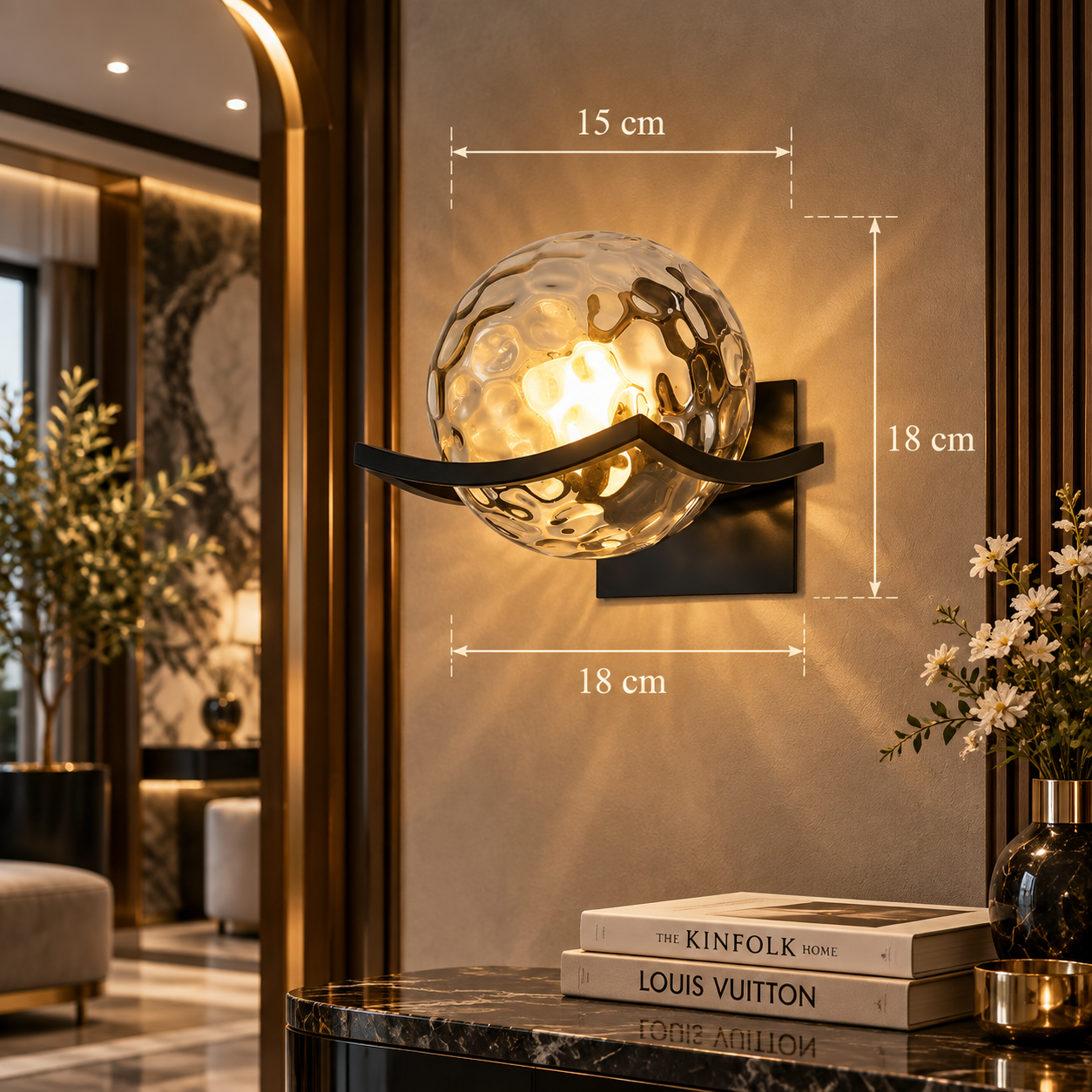 Post-Modern Glass Shade Wall Sconce