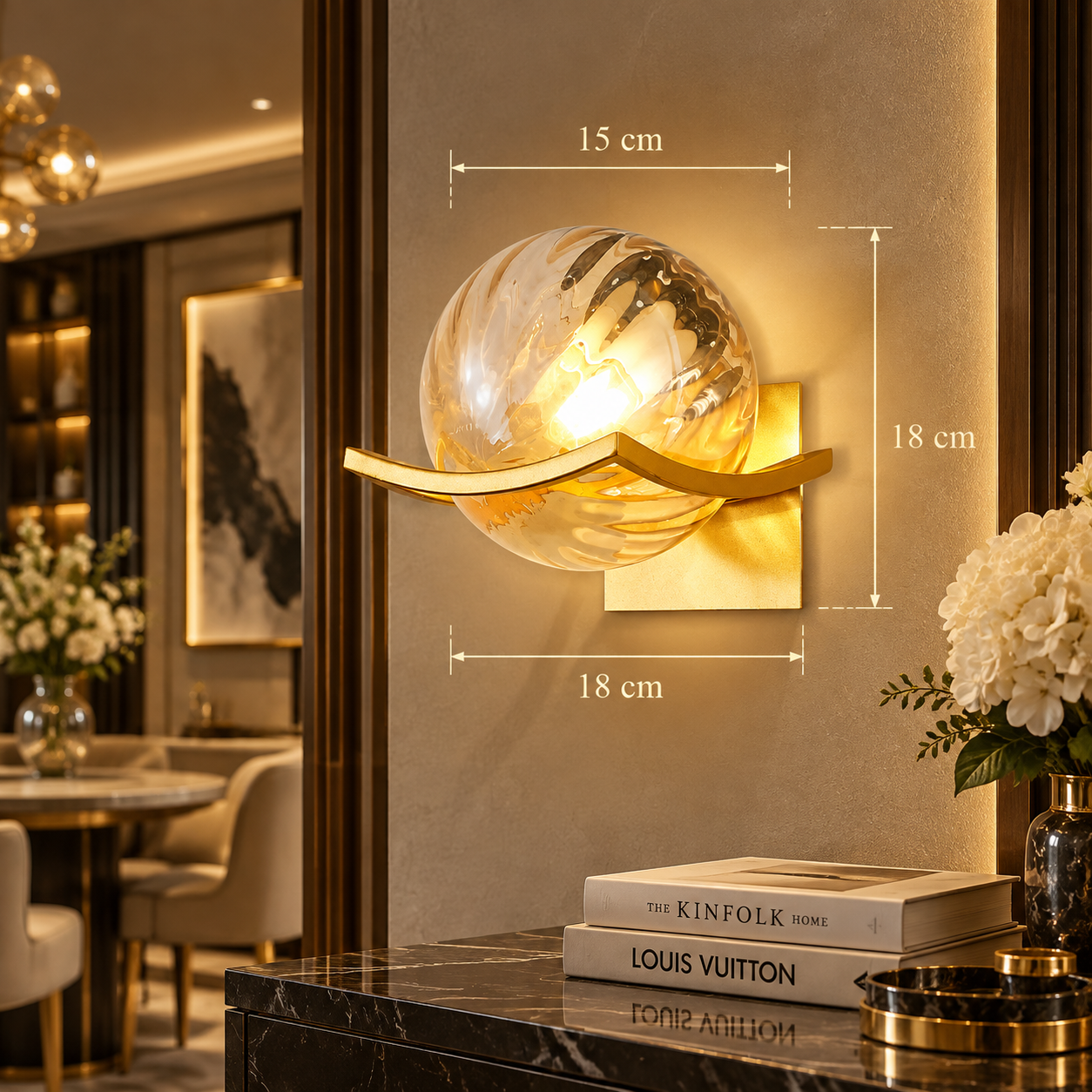 Post-Modern Glass Shade Wall Sconce