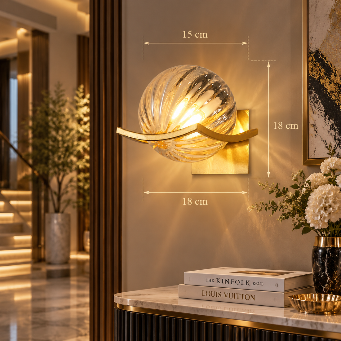 Post-Modern Glass Shade Wall Sconce