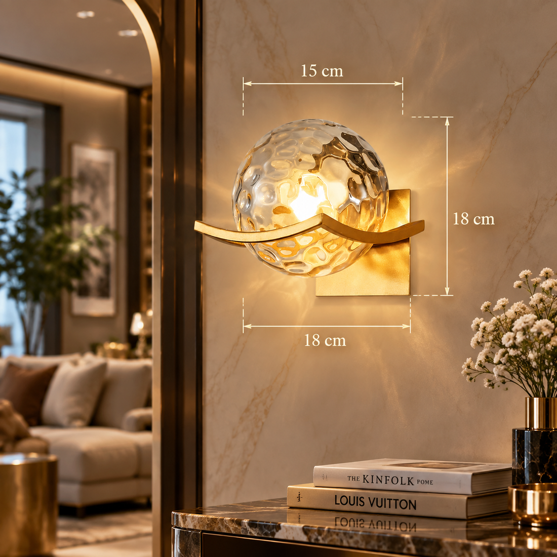 Post-Modern Glass Shade Wall Sconce