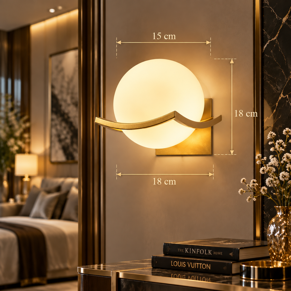 Post-Modern Glass Shade Wall Sconce