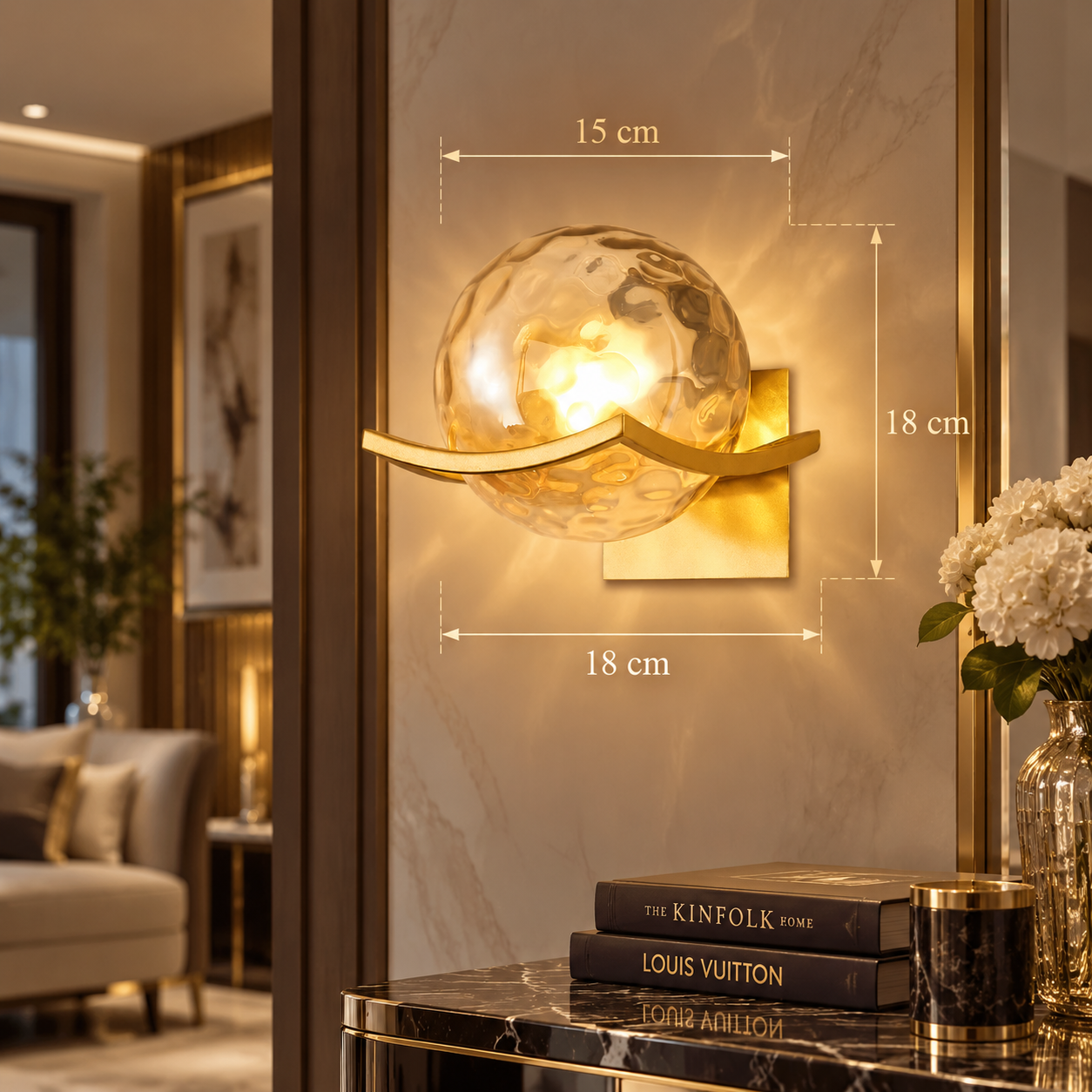 Post-Modern Glass Shade Wall Sconce