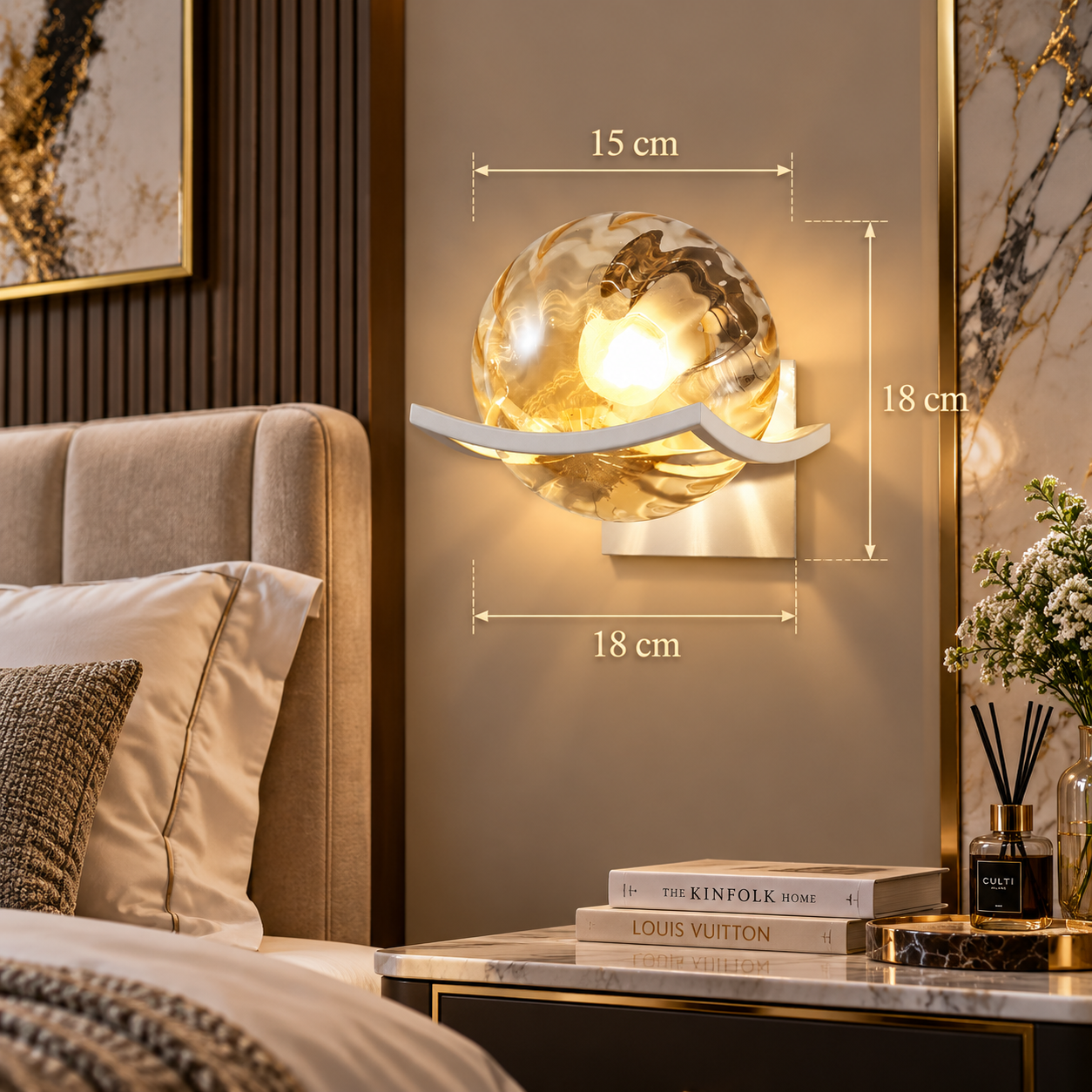 Post-Modern Glass Shade Wall Sconce