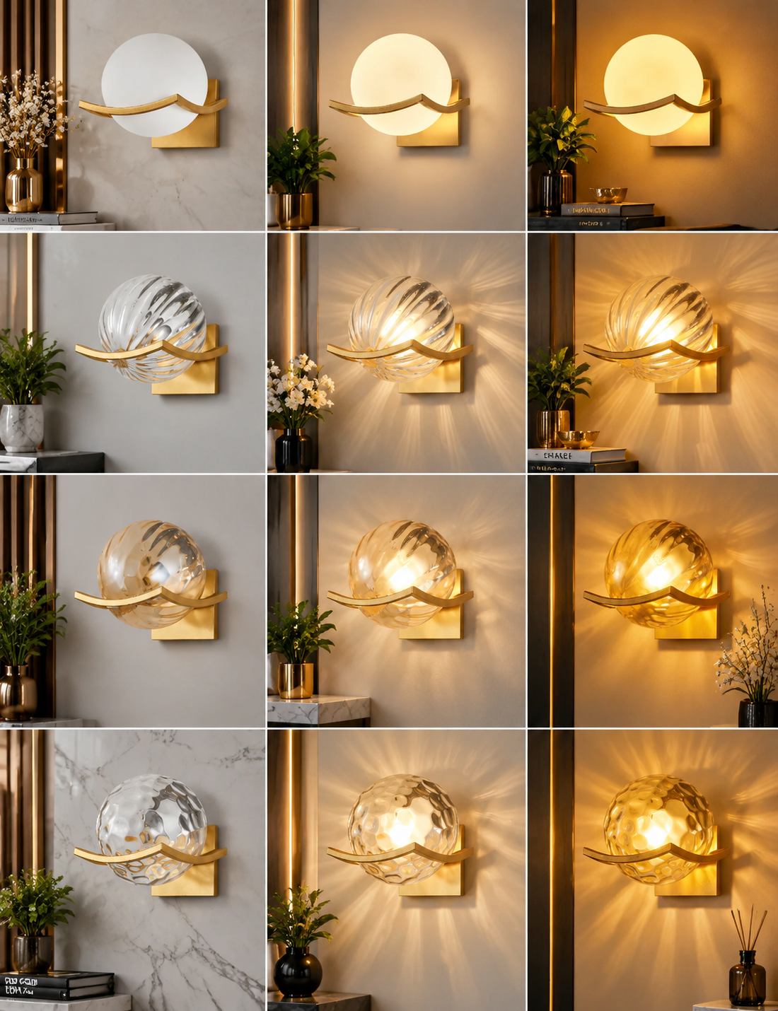 Post-Modern Glass Shade Wall Sconce