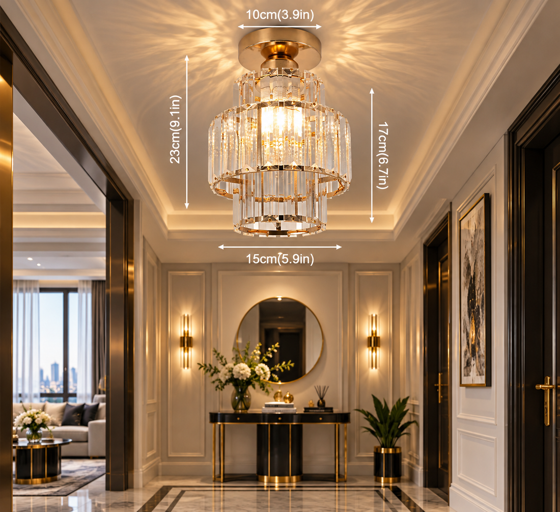 Modern Crystal Flush Mount Chandelier