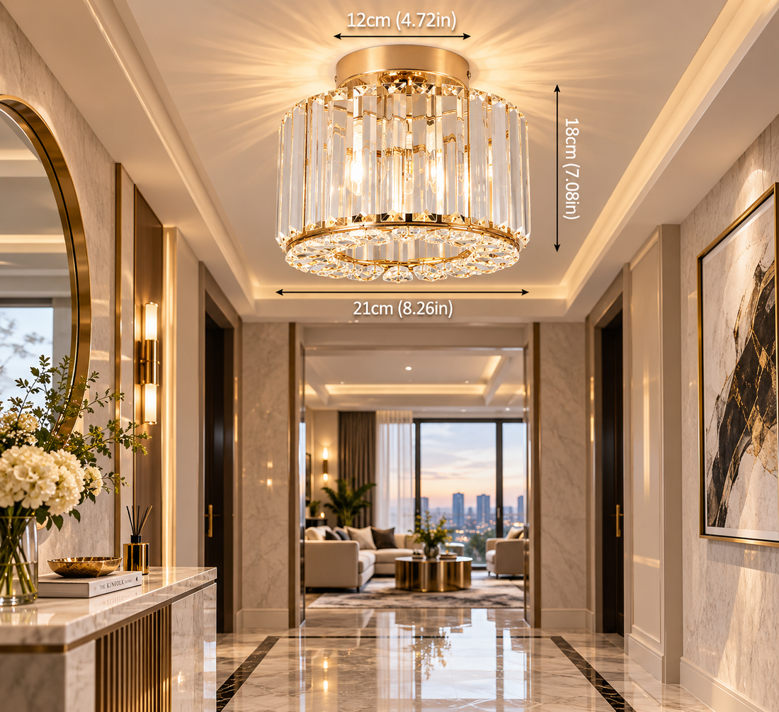 Modern Crystal Flush Mount Chandelier