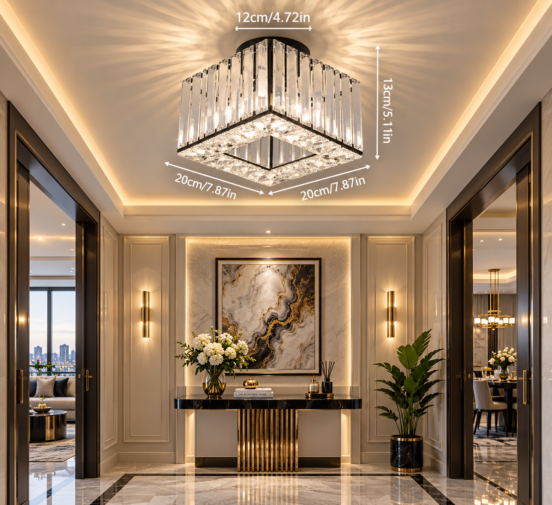 Modern Crystal Flush Mount Chandelier