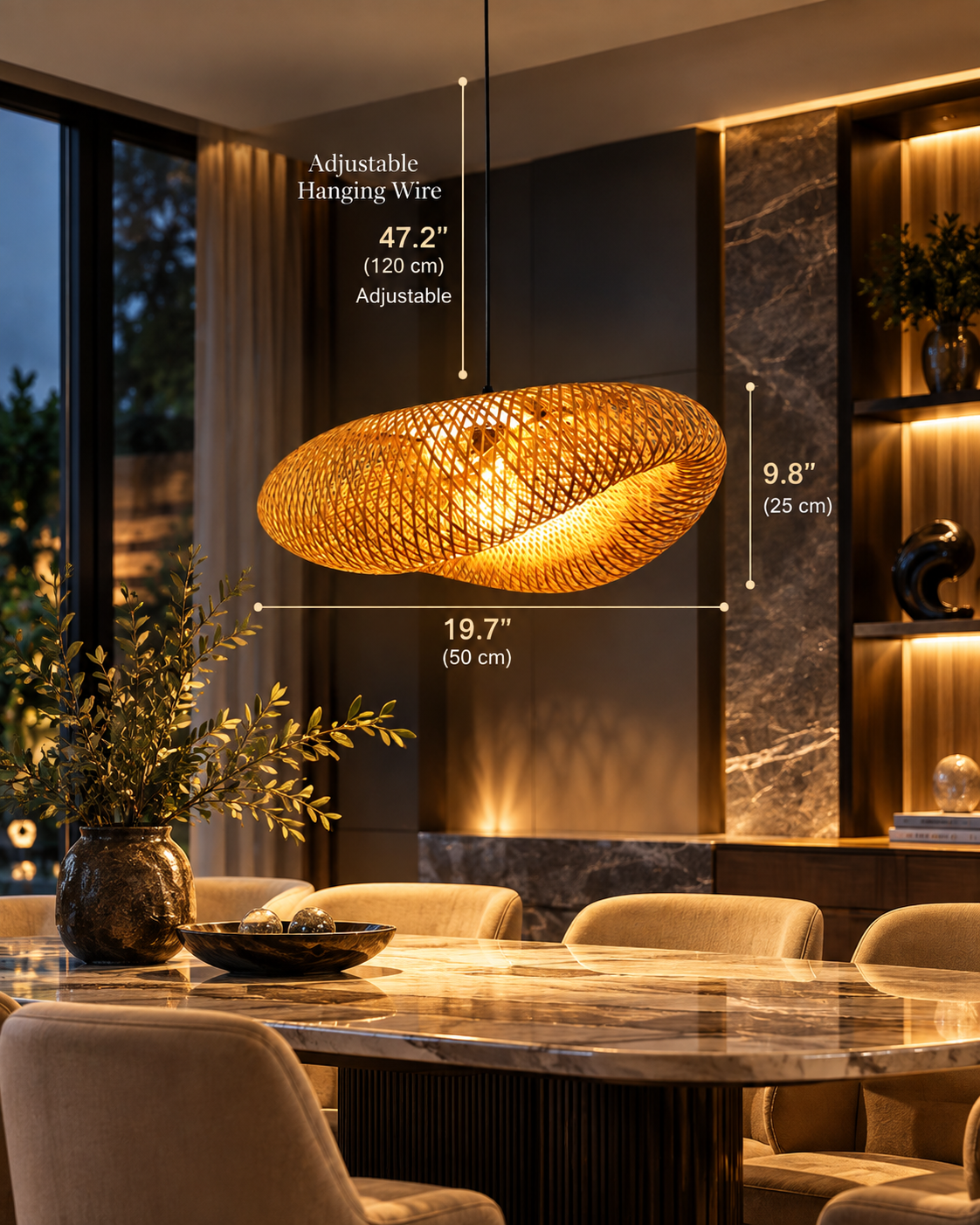 Handmade Bamboo LED Pendant Light
