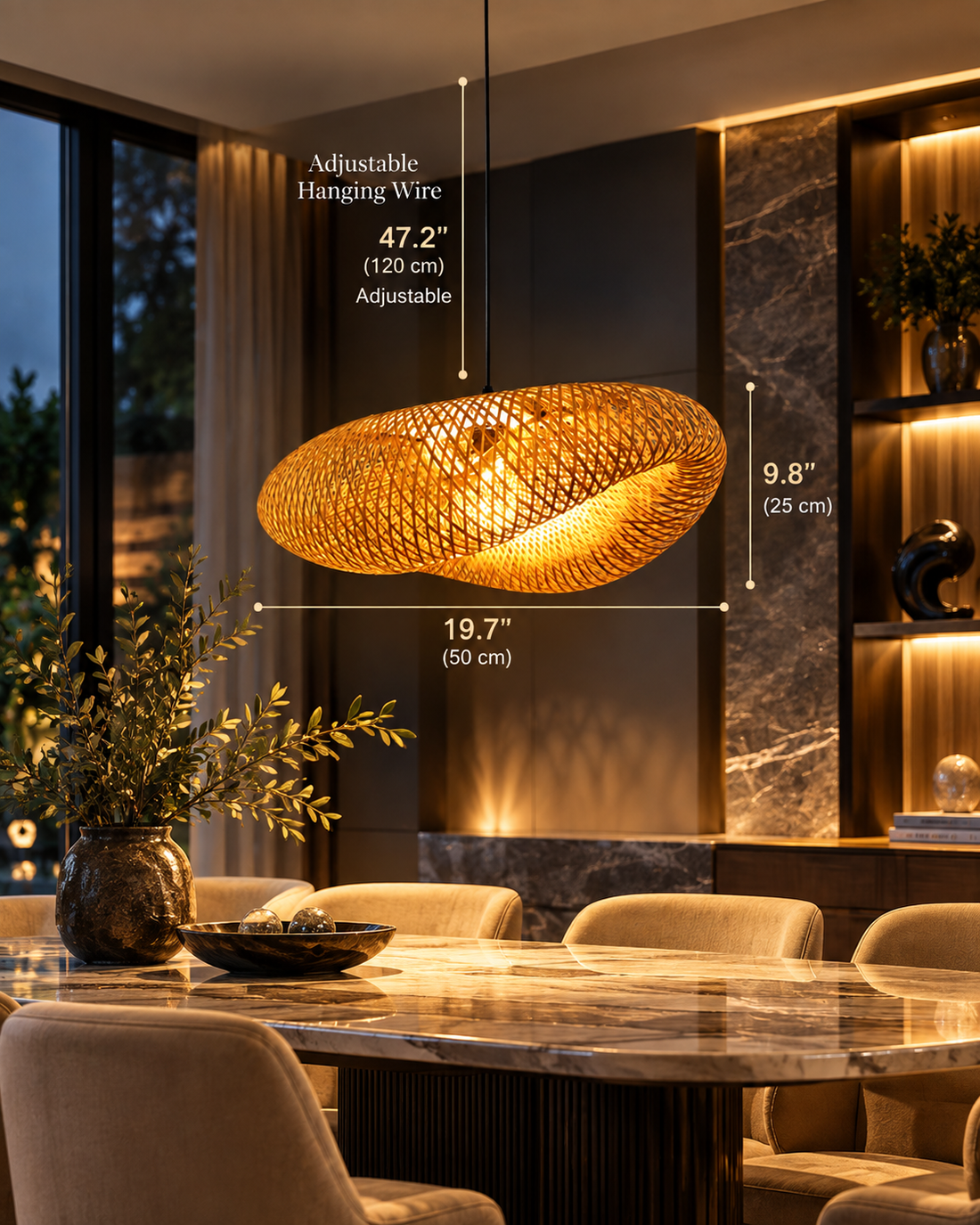 Handmade Bamboo LED Pendant Light