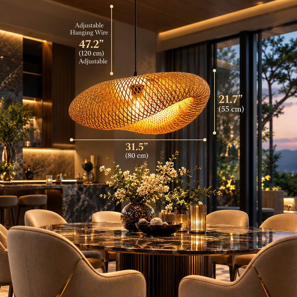 Handmade Bamboo LED Pendant Light