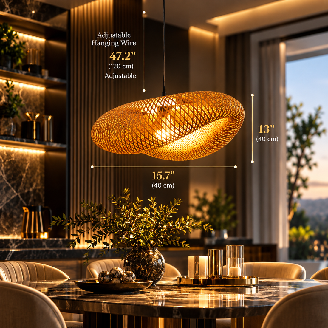 Handmade Bamboo LED Pendant Light