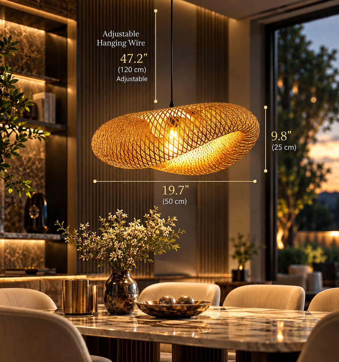 Handmade Bamboo LED Pendant Light