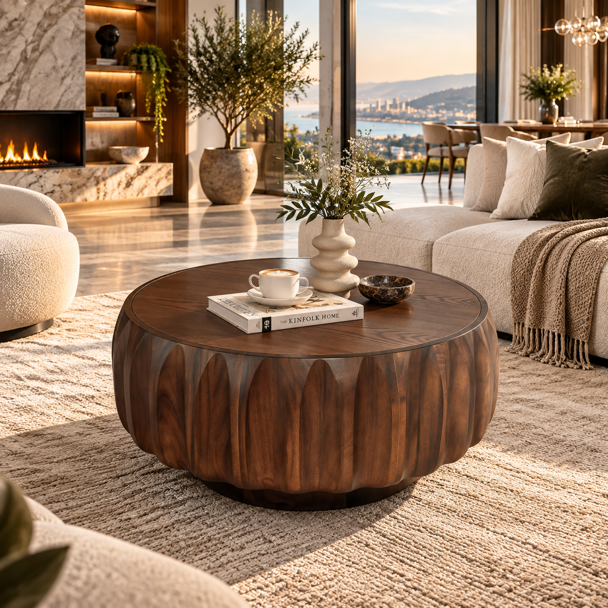 Modern Round Sintered Stone Coffee Table