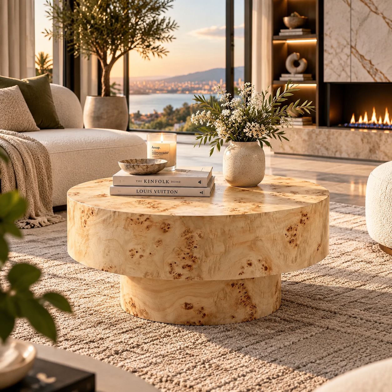 Modern Round Sintered Stone Coffee Table