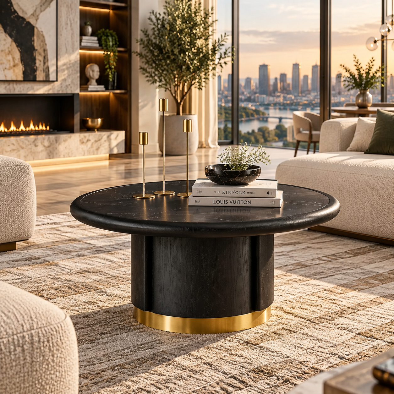 Modern Round Sintered Stone Coffee Table