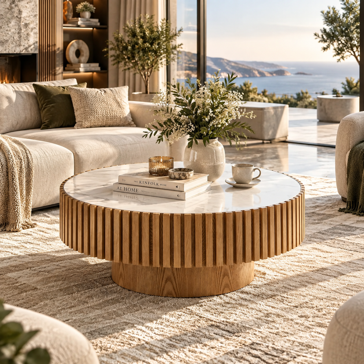 Modern Round Sintered Stone Coffee Table
