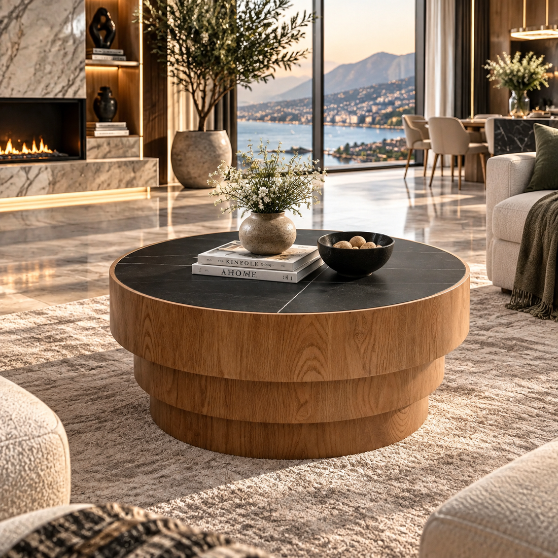 Modern Round Sintered Stone Coffee Table