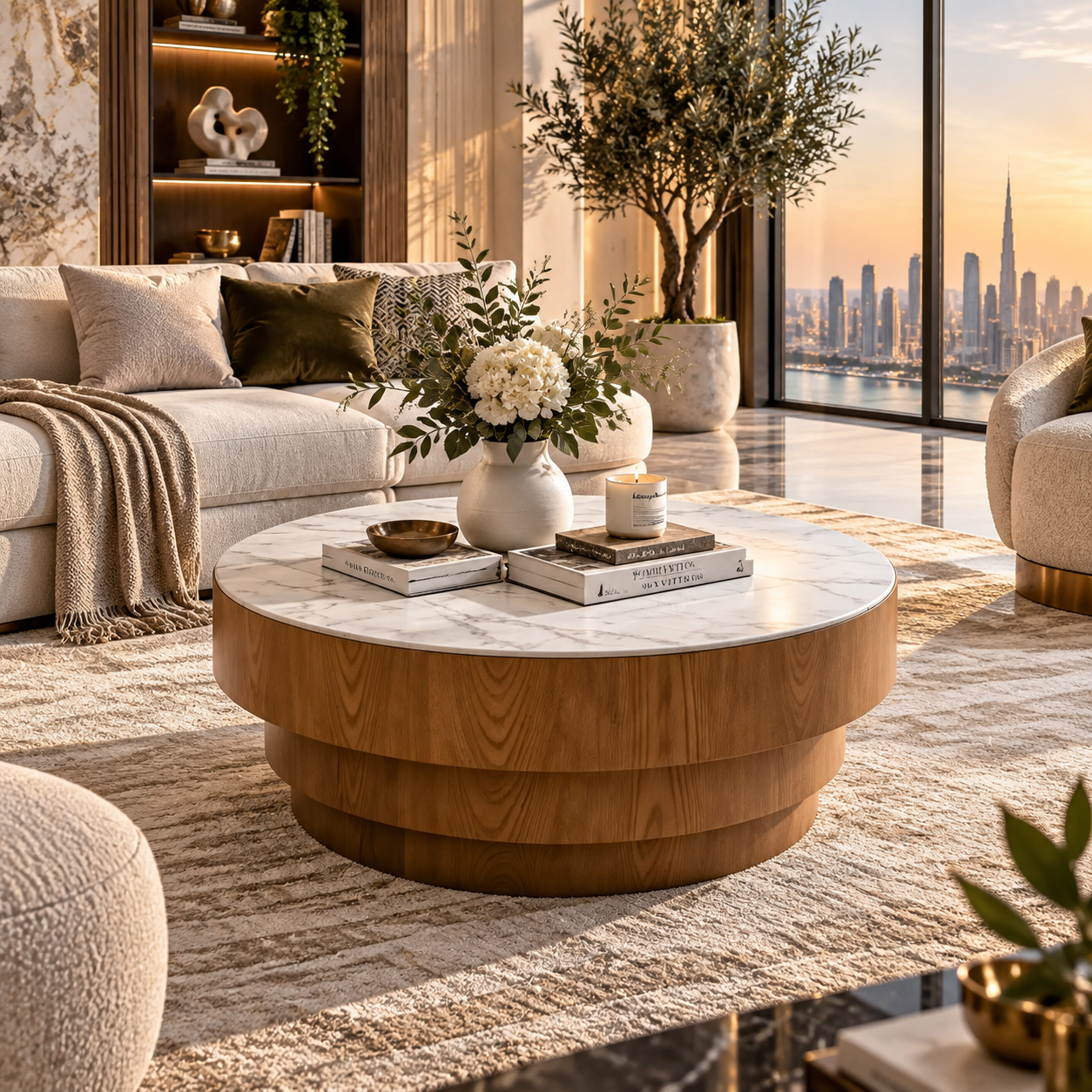 Modern Round Sintered Stone Coffee Table