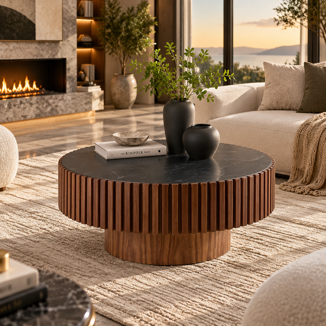 Modern Round Sintered Stone Coffee Table