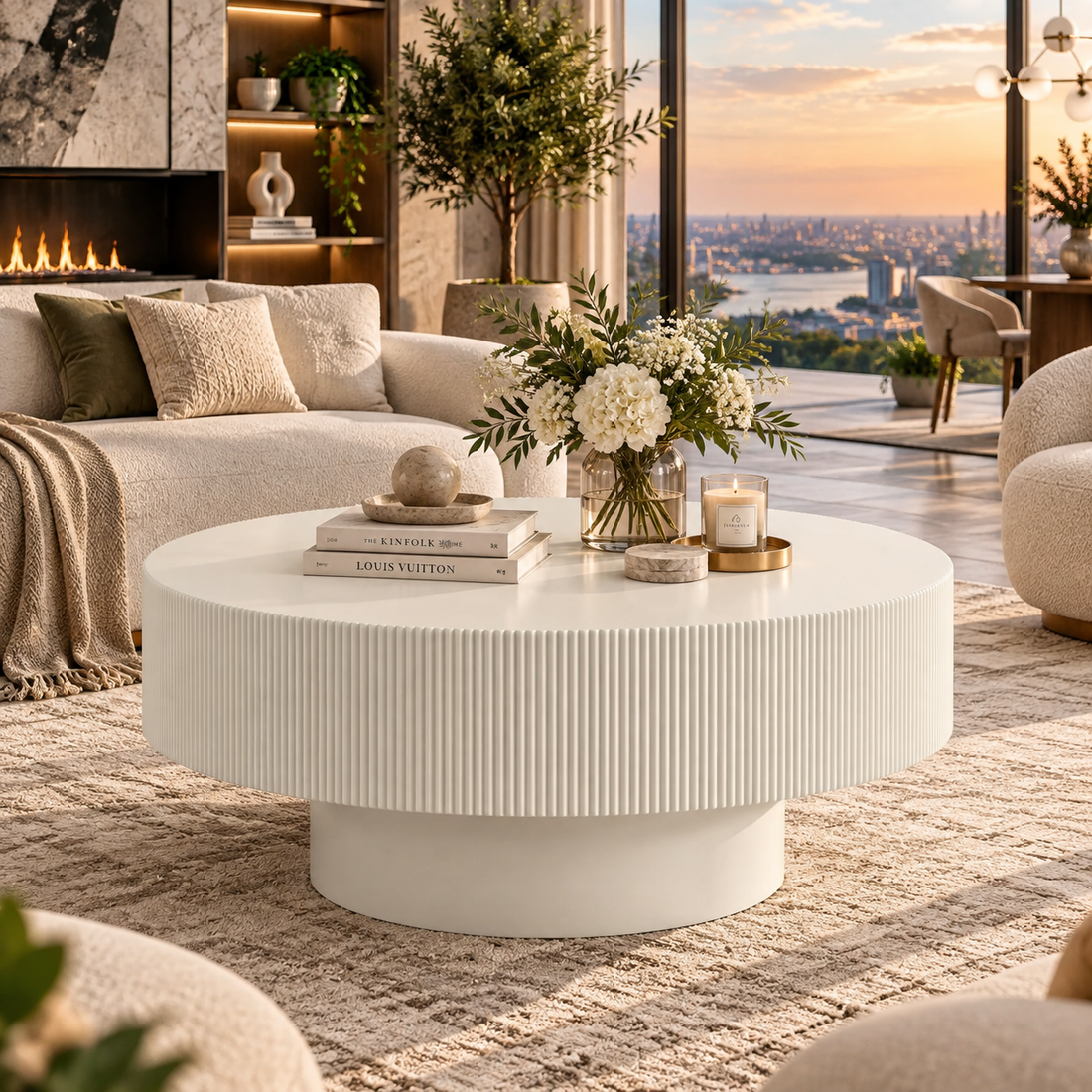 Modern Round Sintered Stone Coffee Table