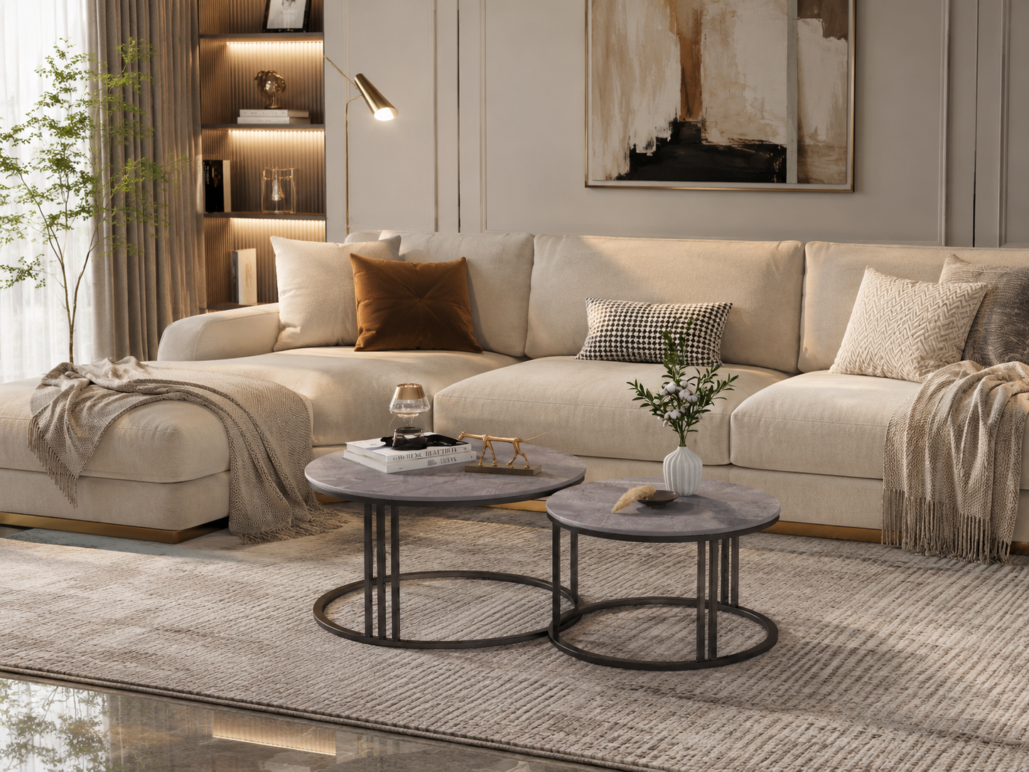 Modern Round Nesting Coffee Tables – Set of 2